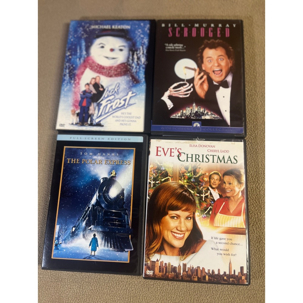 Christmas DVD Bundle Jack Frost Scrooged The Polar Express Eve's Christmas 4Pack